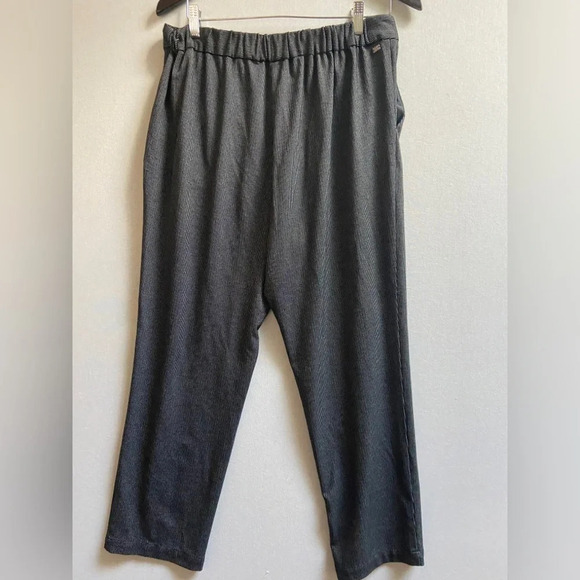 Monk & Lou Anthropologie B/W striped pull  on pants Sz L - Picture 2 of 10